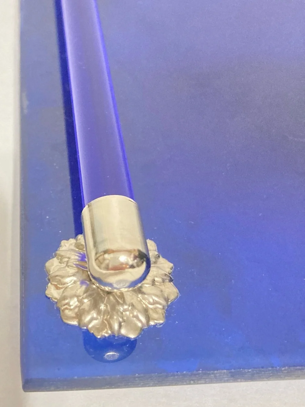 Vintage AVON “Moonwind” Cobalt Blue Vanity Tray with Silver Accent